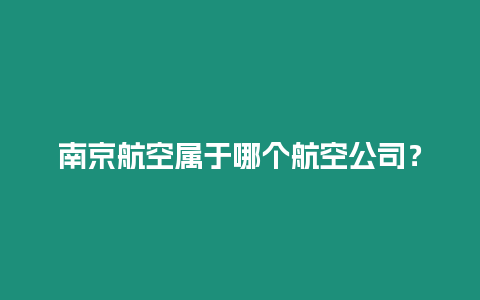 南京航空屬于哪個航空公司？