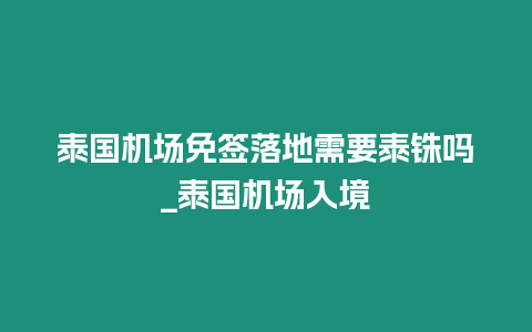 泰國機場免簽落地需要泰銖嗎_泰國機場入境