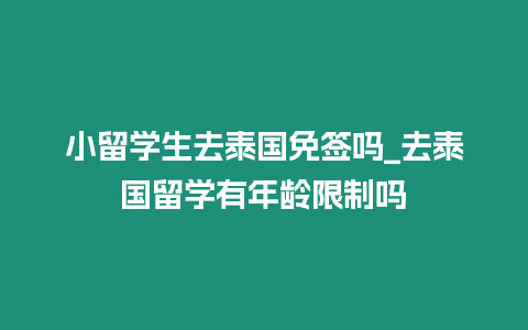 小留學(xué)生去泰國免簽嗎_去泰國留學(xué)有年齡限制嗎