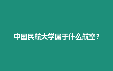 中國民航大學屬于什么航空？