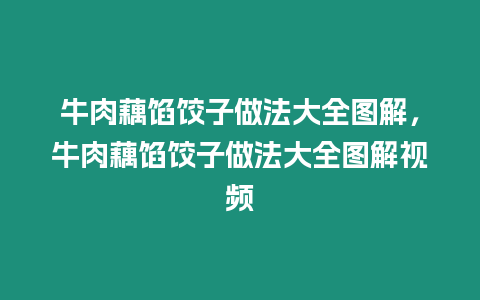 牛肉藕餡餃子做法大全圖解，牛肉藕餡餃子做法大全圖解視頻