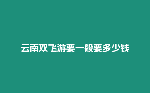 云南雙飛游要一般要多少錢