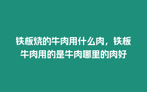 鐵板燒的牛肉用什么肉，鐵板牛肉用的是牛肉哪里的肉好