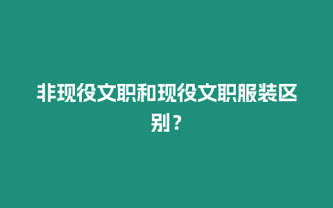 非現役文職和現役文職服裝區別？