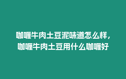 咖喱牛肉土豆泥味道怎么樣，咖喱牛肉土豆用什么咖喱好