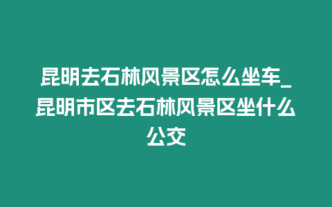 昆明去石林風景區怎么坐車_昆明市區去石林風景區坐什么公交