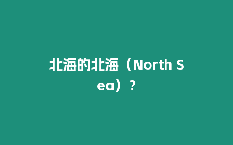 北海的北海（North Sea）？