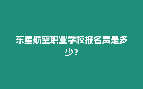 東星航空職業學校報名費是多少？