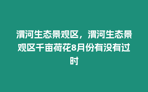 渭河生態景觀區，渭河生態景觀區千畝荷花8月份有沒有過時