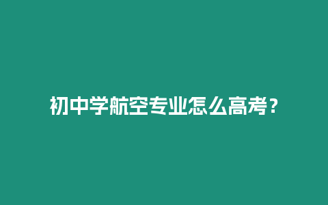 初中學航空專業(yè)怎么高考？