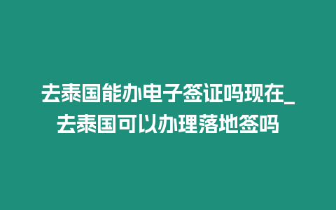 去泰國能辦電子簽證嗎現(xiàn)在_去泰國可以辦理落地簽嗎