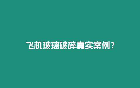 飛機玻璃破碎真實案例？