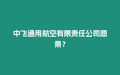 中飛通用航空有限責任公司愿景？