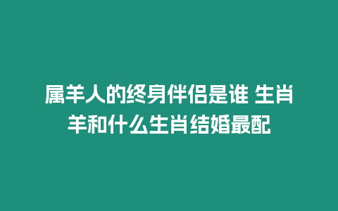 屬羊人的終身伴侶是誰 生肖羊和什么生肖結(jié)婚最配