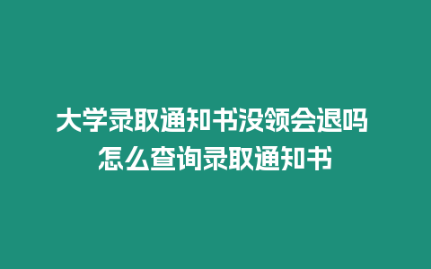 大學錄取通知書沒領會退嗎 怎么查詢錄取通知書