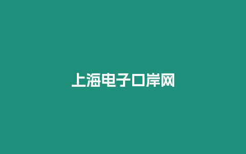 上海電子口岸網(wǎng)