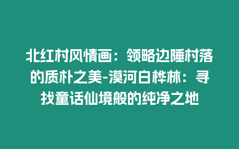 北紅村風(fēng)情畫：領(lǐng)略邊陲村落的質(zhì)樸之美-漠河白樺林：尋找童話仙境般的純凈之地