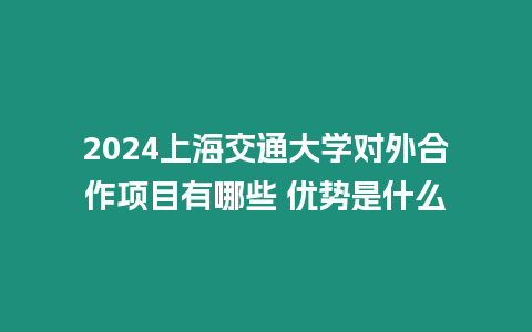 2024上海交通大學(xué)對外合作項(xiàng)目有哪些 優(yōu)勢是什么