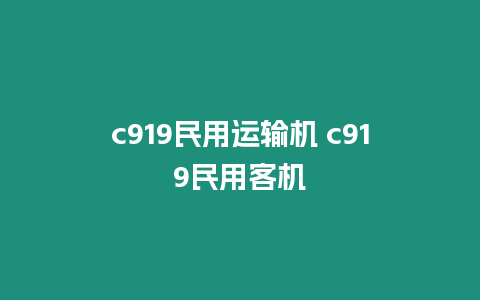 c919民用運輸機 c919民用客機