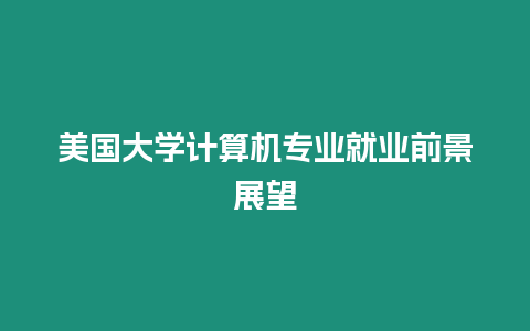 美國(guó)大學(xué)計(jì)算機(jī)專業(yè)就業(yè)前景展望