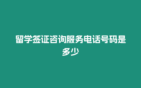 留學簽證咨詢服務電話號碼是多少