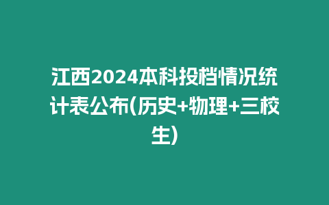 江西2024本科投檔情況統(tǒng)計(jì)表公布(歷史+物理+三校生)