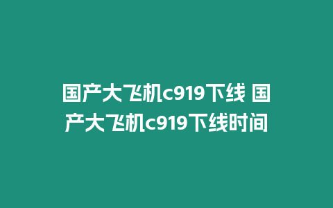 國產大飛機c919下線 國產大飛機c919下線時間