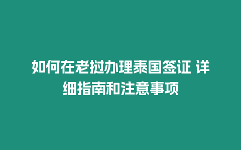 如何在老撾辦理泰國簽證 詳細指南和注意事項