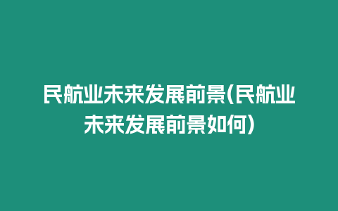 民航業(yè)未來發(fā)展前景(民航業(yè)未來發(fā)展前景如何)