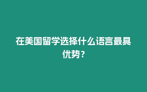 在美國(guó)留學(xué)選擇什么語(yǔ)言最具優(yōu)勢(shì)？