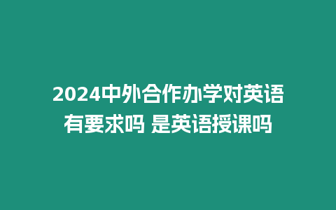 2024中外合作辦學對英語有要求嗎 是英語授課嗎