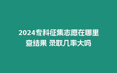 2024專科征集志愿在哪里查結(jié)果 錄取幾率大嗎