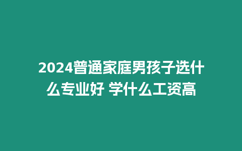 2024普通家庭男孩子選什么專業(yè)好 學(xué)什么工資高