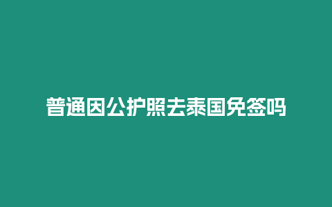 普通因公護(hù)照去泰國免簽嗎