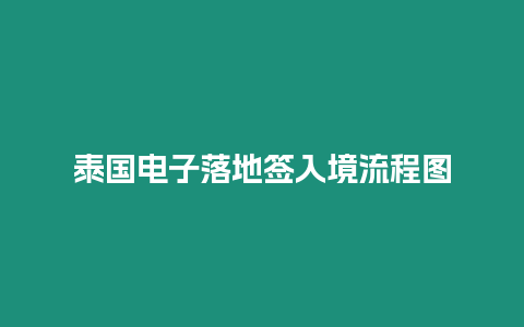 泰國電子落地簽入境流程圖