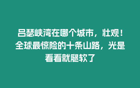 呂瑟峽灣在哪個城市，壯觀！全球最驚險的十條山路，光是看看就腿軟了