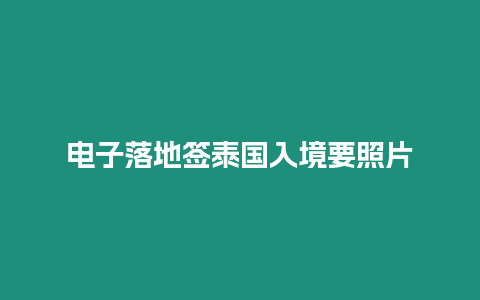 電子落地簽泰國入境要照片