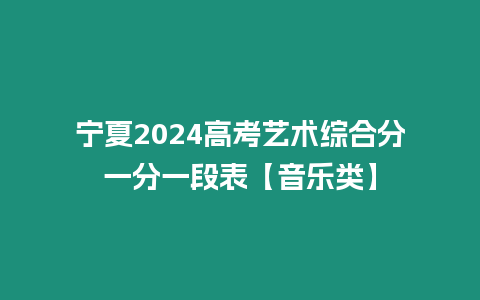 寧夏2024高考藝術綜合分一分一段表【音樂類】