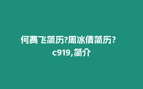 何賽飛簡歷?周冰倩簡歷？ c919,簡介