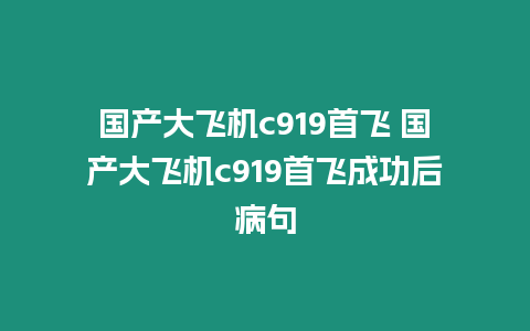 國產(chǎn)大飛機(jī)c919首飛 國產(chǎn)大飛機(jī)c919首飛成功后病句