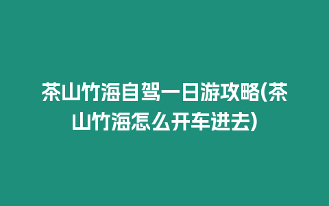 茶山竹海自駕一日游攻略(茶山竹海怎么開車進去)