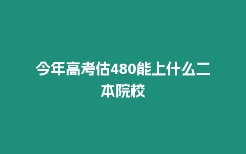 今年高考估480能上什么二本院校