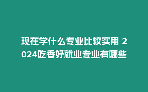 現在學什么專業比較實用 2024吃香好就業專業有哪些