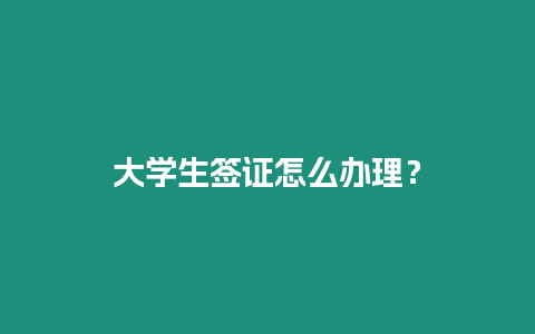 大學生簽證怎么辦理？