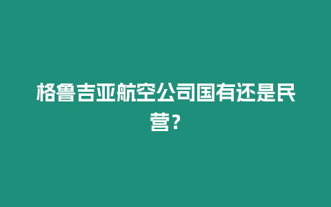 格魯吉亞航空公司國有還是民營？