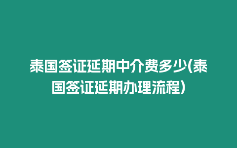 泰國簽證延期中介費多少(泰國簽證延期辦理流程)