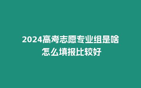 2024高考志愿專業組是啥 怎么填報比較好