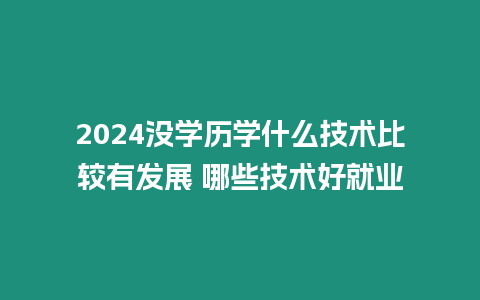 2024沒學(xué)歷學(xué)什么技術(shù)比較有發(fā)展 哪些技術(shù)好就業(yè)