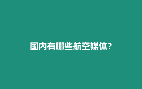 國內有哪些航空媒體？