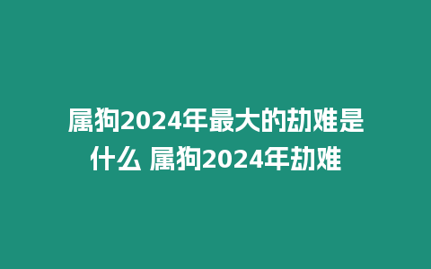 屬狗2024年最大的劫難是什么 屬狗2024年劫難